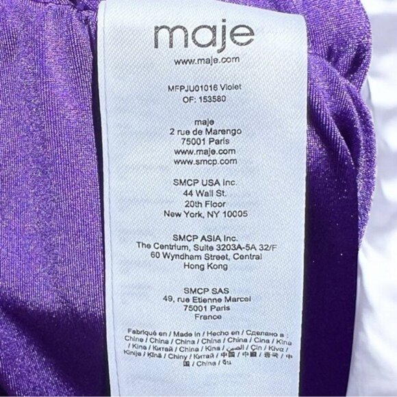 🌻NEW w/tags Maje Japre Violet Purple Asymmetric Midi Skirt Size 38 - Picture 7 of 8